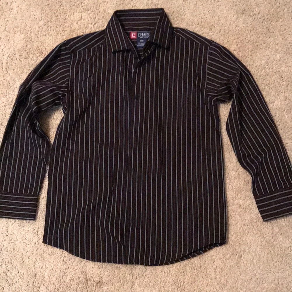 Chaps Black/Red/White Stripped Size 8 Shirt